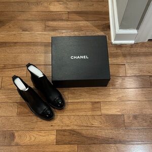 CHANEL Black Ankle Boots